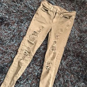 Camp green ripped jeans